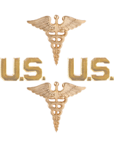 Medical Branch Insignia Set with U.S. Letters