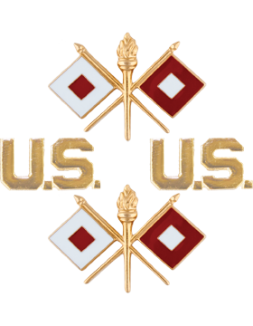 Signal Branch Insignia Set with U.S. Letters
