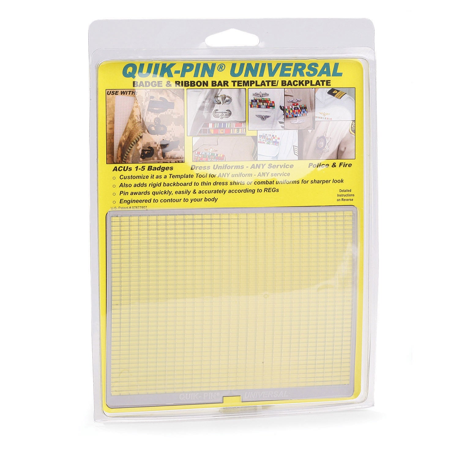 QUIK-PIN UNIVERSAL Badge & Ribbon Bar Backplate