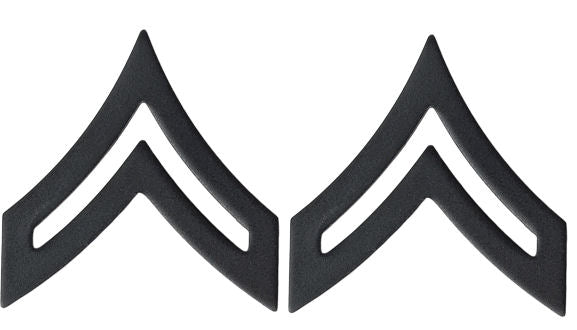 Black Army Metal Pin on Rank - E-4 Corporal