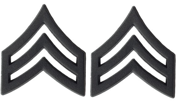 Black Army Metal Pin on Rank - E-5 Sergeant