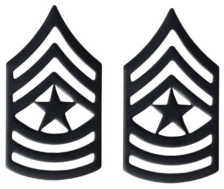 Black Army Metal Pin on Rank - E-9 Sergeant Major