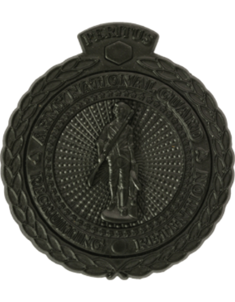 U.S. Army National Guard Recruiting and Retention Badge - Black Metal