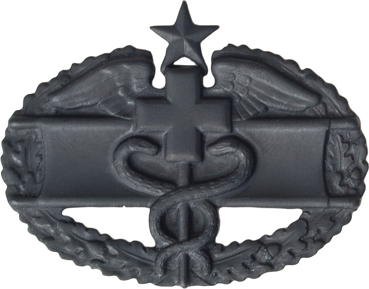 U.S. Army Combat Medical Badge - Black Metal Pin-On