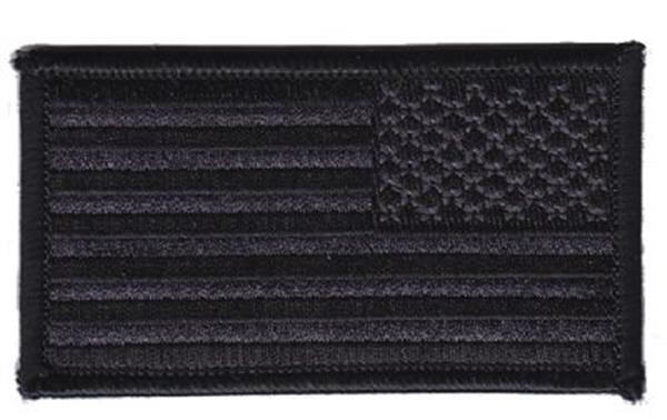 American Flag Patch REVERSE Facing - BLACK on BLACK