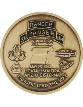 Merrill's Marauders 3rd Ranger Battalion Brass Challenge Coin - With Enamel