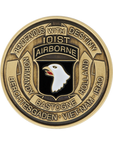 101st Airborne Division Challenge Coin - Air Assault - Bronze with Enamel