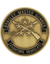 Bradley Master Gunner Challenge Coin with Enamel