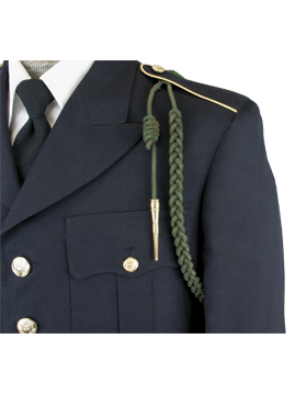 U.S. Army Fourragere - French WWI Shoulder Cord - Green with Red Spots