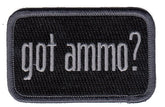 Got Ammo Morale Patch - Various Colors, black and silver, patch comes with hook backing
