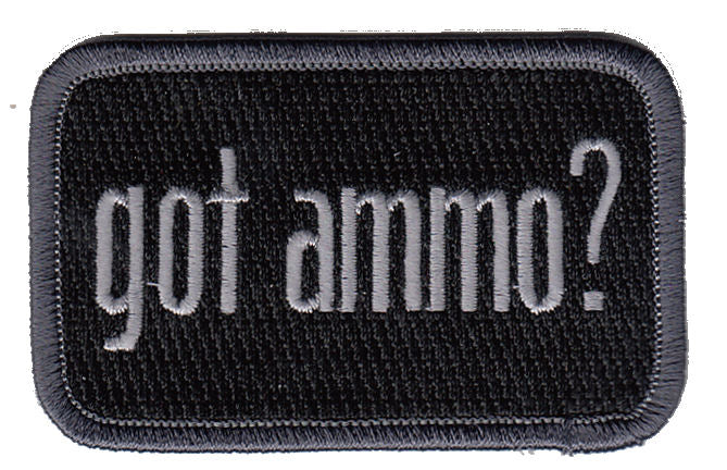 Got Ammo Morale Patch - Various Colors, black and silver, patch comes with hook backing