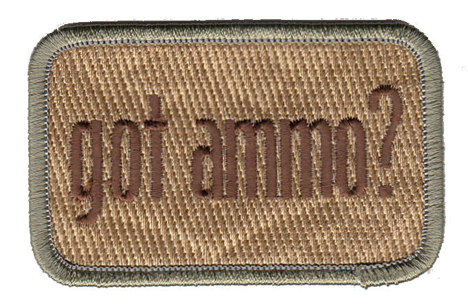 Got Ammo Morale Patch - Various Colors, desert brown with various colors of brown, comes with hook backing