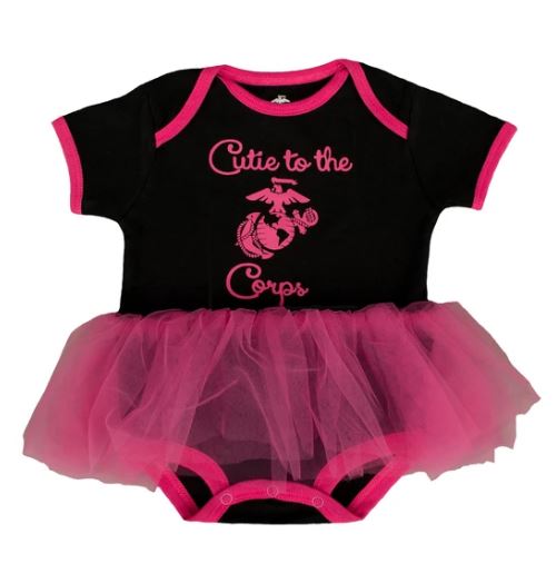 Trooper Marine "Cutie To The Corps" Tutu Baby Bodysuit