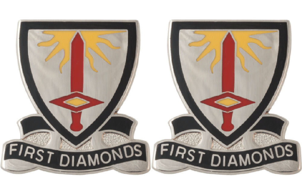 1st Finance Battalion Distinctive Unit Insignia - Pair - FIRST DIAMONDS