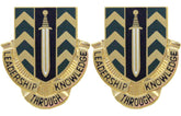 1st NCO Academy Distinctive Unit Insignia - Pair - LEADERSHIP THROUGH KNOWLEDGE