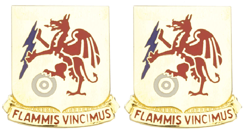 2nd Chemical Battalion Distinctive Unit Insignia - Pair - FLAMMIS VINCIMUS