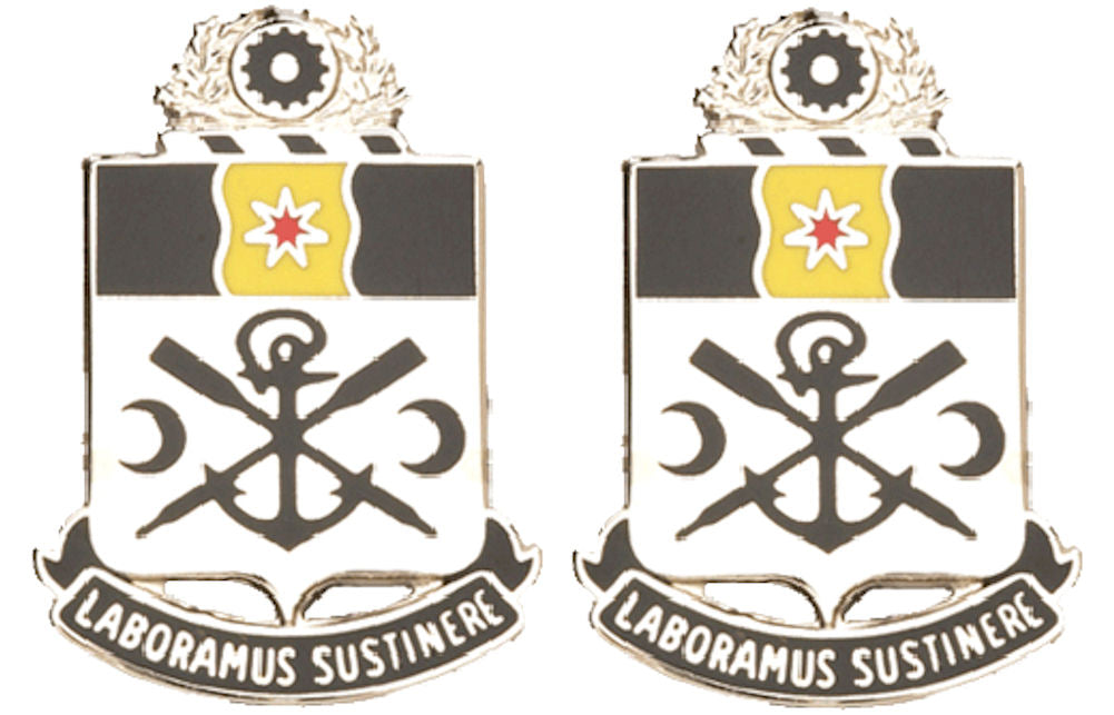 10th Engineering Battalion Distinctive Unit Insignia - Pair - LABORAMUS SUSTIMERE