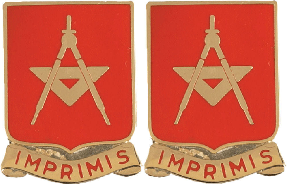 30th Engineering Battalion Distinctive Unit Insignia - Pair - ALL THE WAY