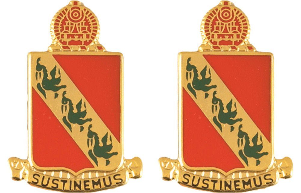 43rd Air Defense Artillery Distinctive SUSTINEMUS Unit Insignia - Pair