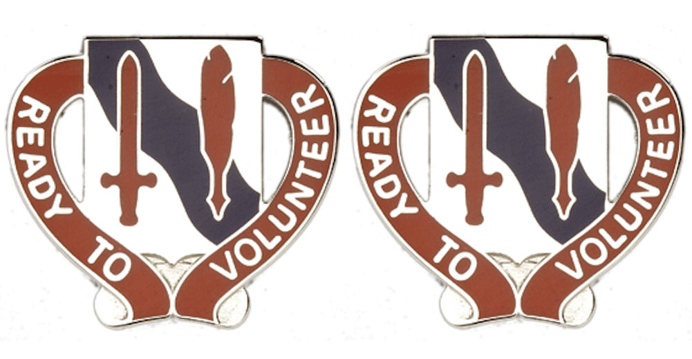 105th Personnel Services Tennessee Distinctive Unit Insignia - Pair - READY TO VOLUNTEER