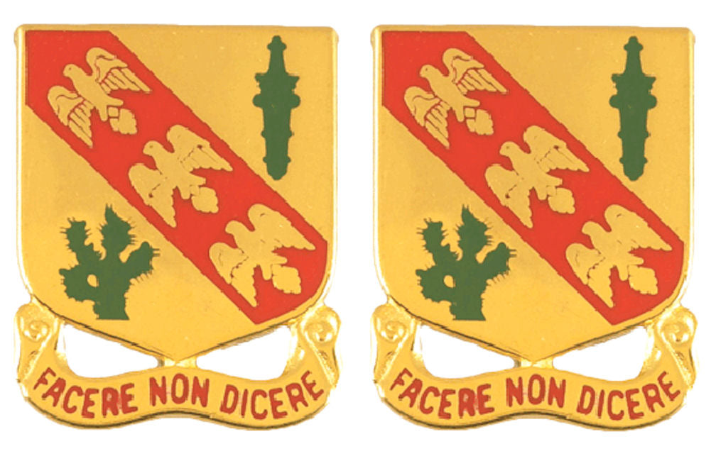 107th Armored Cavalry Regiment Distinctive Unit Insignia - Pair - FACERE NON DICERE