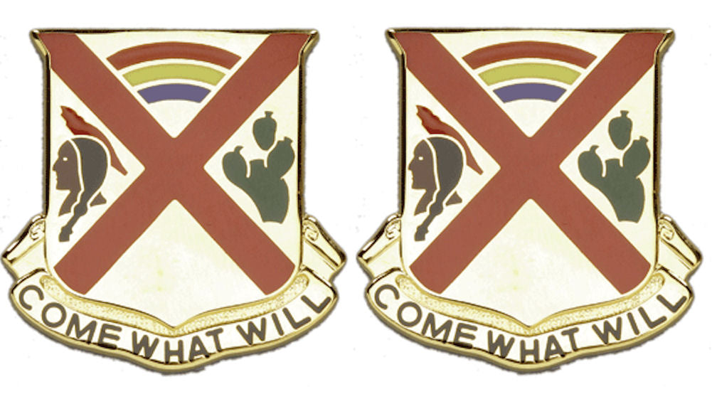 108th Cavalry Distinctive Unit Insignia - Pair - COME WHAT WILL