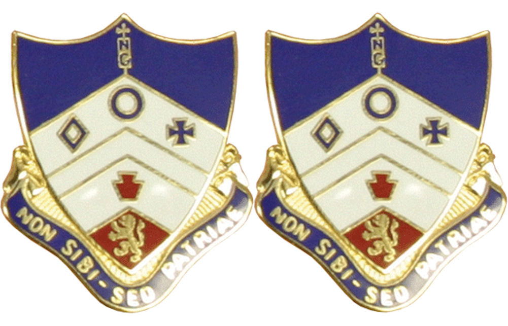 108th Field Artillery Pennsylvania Distinctive Unit Insignia - Pair - NON SIBI DES PATRIAE