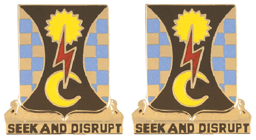 109th Military Intelligence Battalion Distinctive Unit Insignia - Pair - SEEK AND DISRUPT
