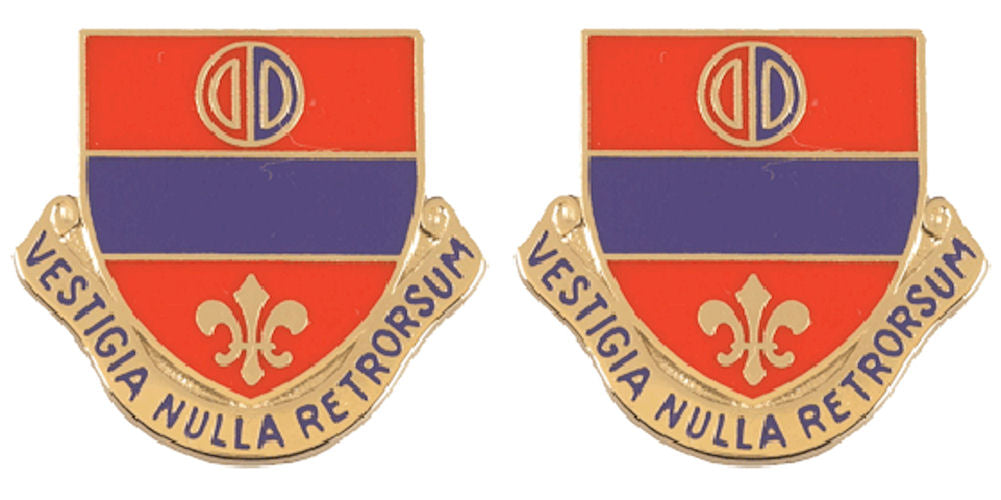 116th Field Artillery Battalion Distinctive Unit Insignia - Pair - VESTIGIA NULLA RETRORSUM