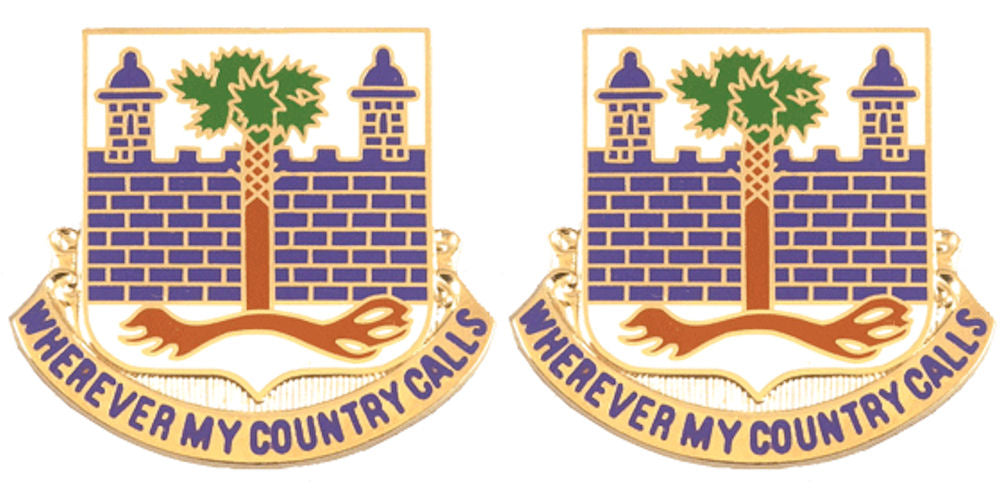 118th Infantry Distinctive Unit Insignia - Pair - WHEREVER MY COUNTRY CALLS