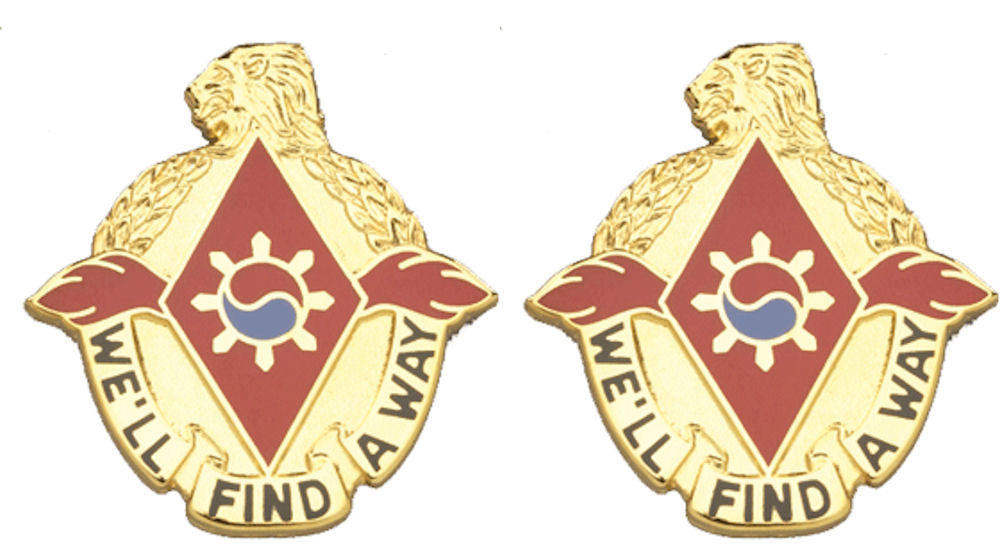 119th SUPPORT BATTALION Distinctive Unit Insignia - Pair - WE'LL FIND A WAY