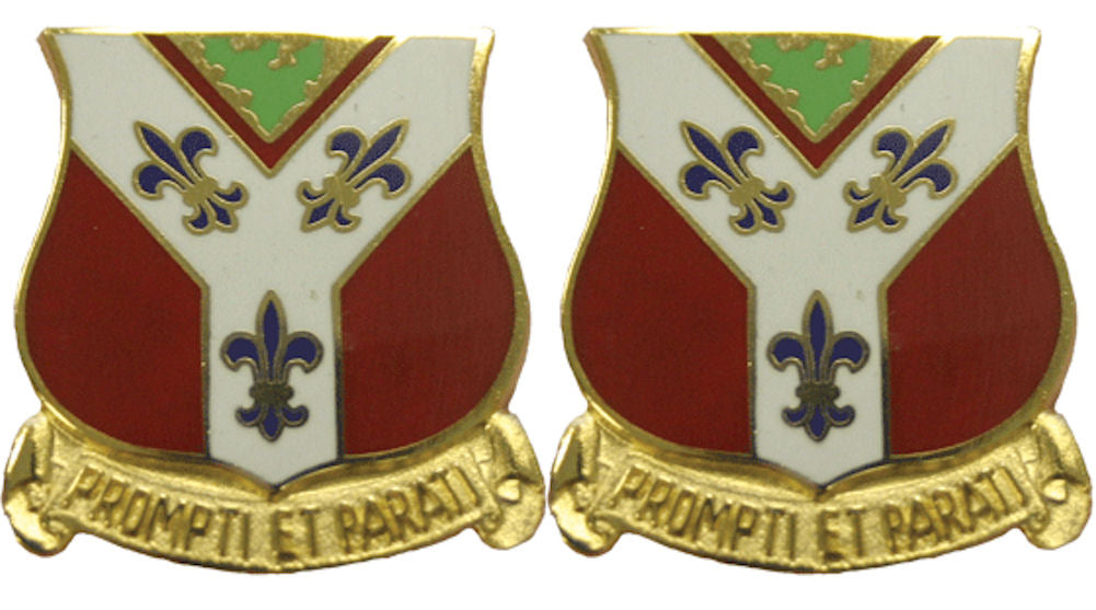 122nd Field Artillery Distinctive Unit Insignia - Pair - PROMPTI ET PARATI