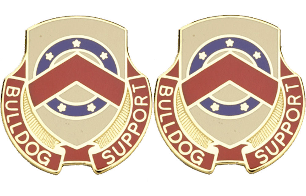 125th SUPPORT BATTALION Distinctive Unit Insignia - Pair - BULLDOG SUPPORT