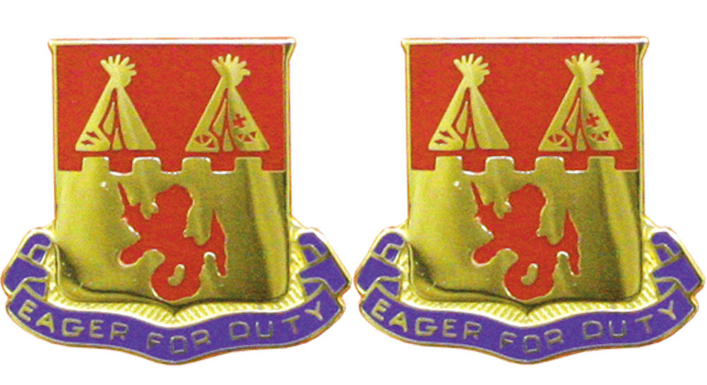 157th Field Artillery Colorado Distinctive Unit Insignia Pair - EAGER FOR DUTY