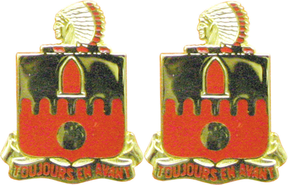160th Field Artillery Battalion Distinctive Unit Insignia - Pair - TOUJOURS EN AVANT