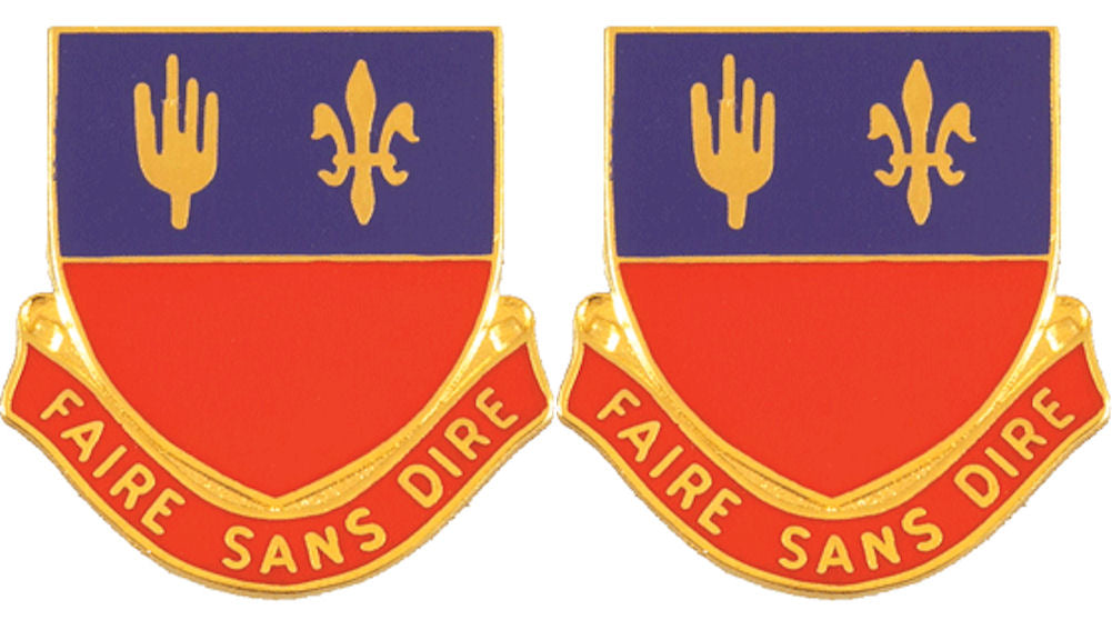 161st Field Artillery Distinctive Unit Insignia - Pair - FAIRE SANS DIRE