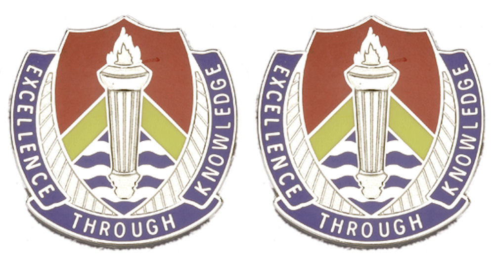 209th Regiment Distinctive Unit Insignia - Pair - EXCELLENCE THROUGH KNOWLEDGE