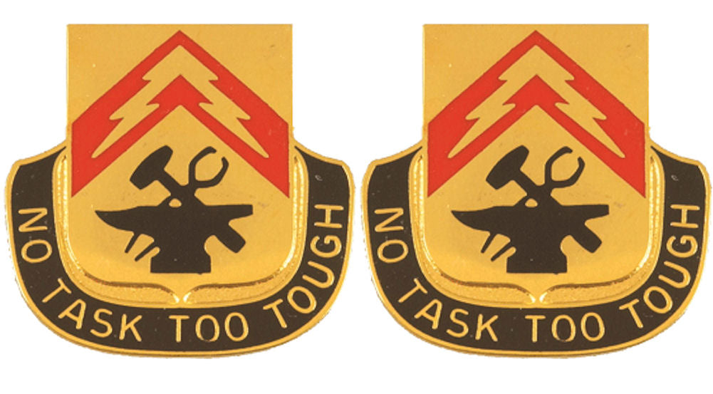 215th Support BN Distinctive Unit Insignia - Pair - NO TASK TOO TOUGH