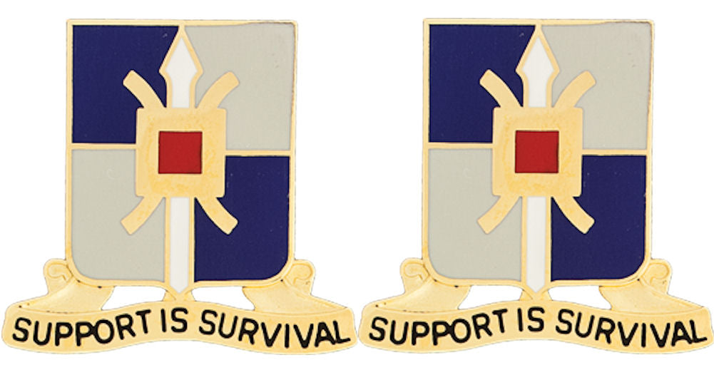 429th SUPPORT BATTALION Distinctive Unit Insignia - Pair - SUPPORT IS SURVIVAL