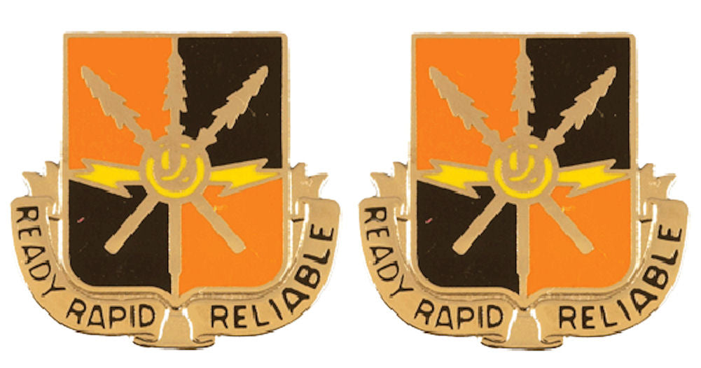 442nd SIGNAL BATTALION Distinctive Unit Insignia - Pair - READY RAPID RELIABLE