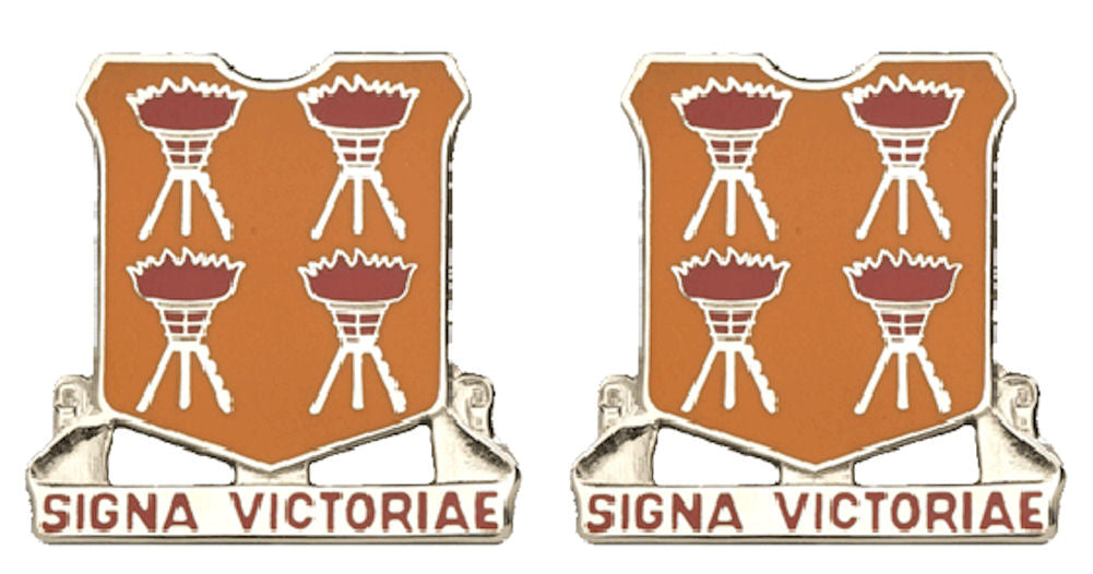 447th SIGNAL BATTALION Distinctive Unit Insignia - Pair - SIGNA VICTORIAE