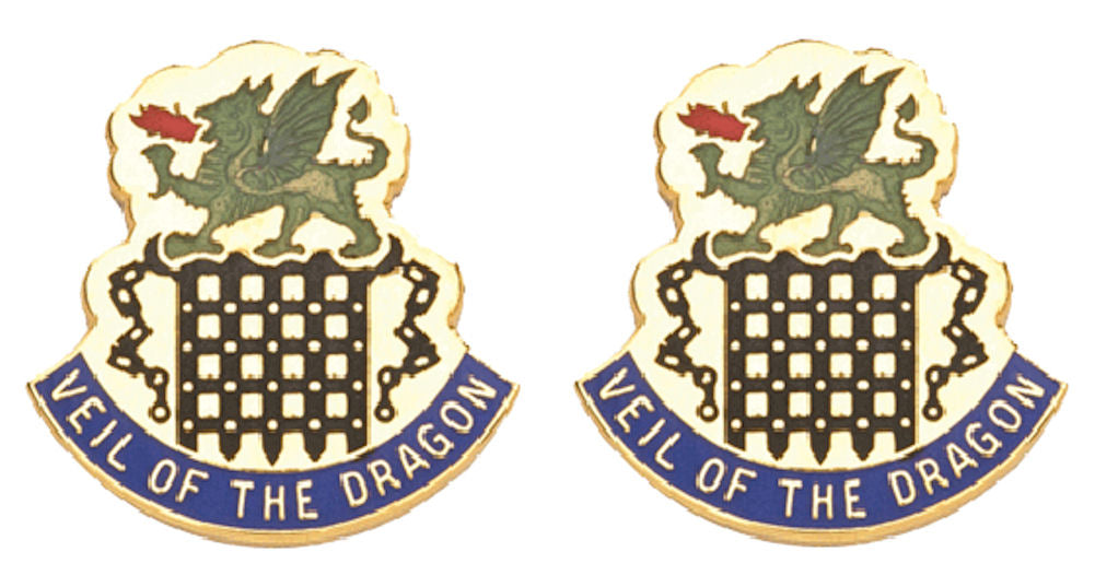 468th CHEMICAL BATTALION Distinctive Unit Insignia - Pair - VEIL OF THE DRAGON
