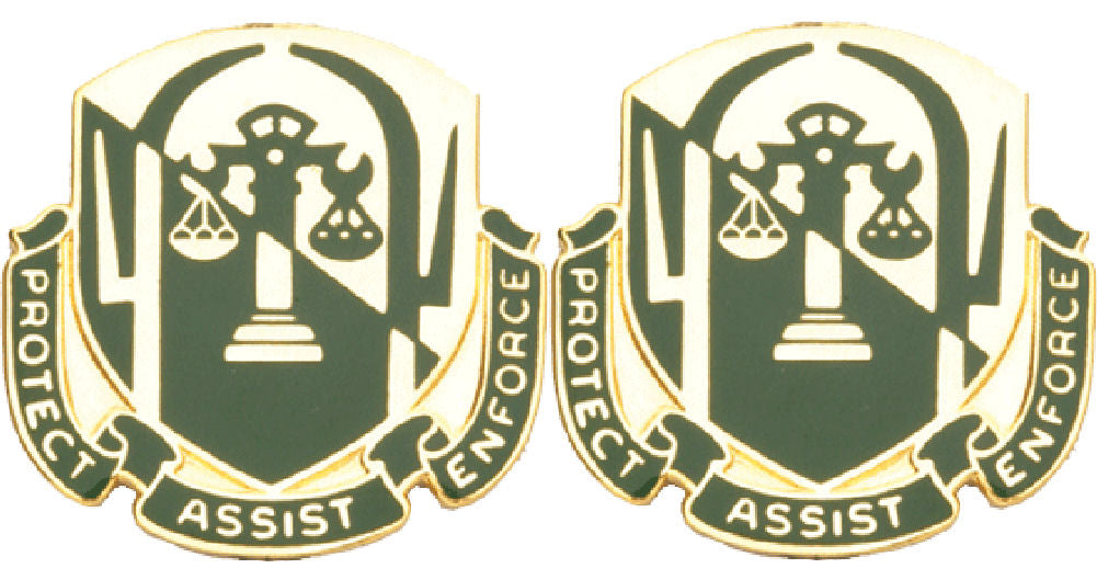 503rd MP BATTALION Distinctive Unit Insignia - Pair - PROTECT ASSIST ENFORCE