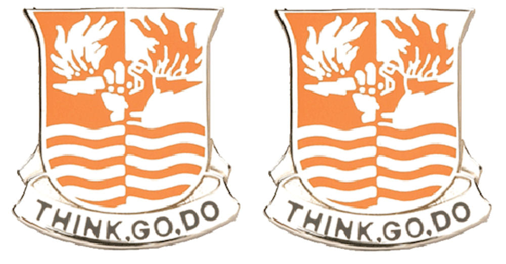 504th SIGNAL BATTALION Distinctive Unit Insignia - Pair - THINK GO DO