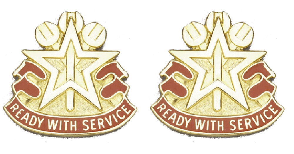 519th MAINTENANCE BATTALION Distinctive Unit Insignia - Pair - READY WITH SERVICE