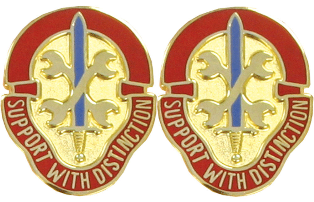 521st MAINTENANCE BATTALION USAR Distinctive Unit Insignia - Pair - SUPPORT WITH DISTINCTION