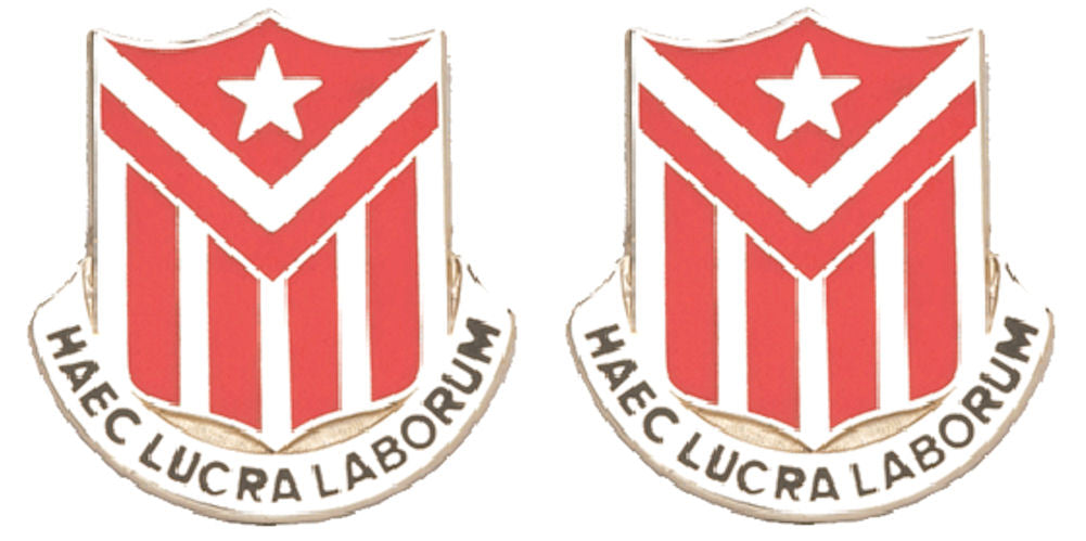 554th ENGINEER BATTALION Distinctive Unit Insignia - Pair - HAEC LUCRA LABORUM