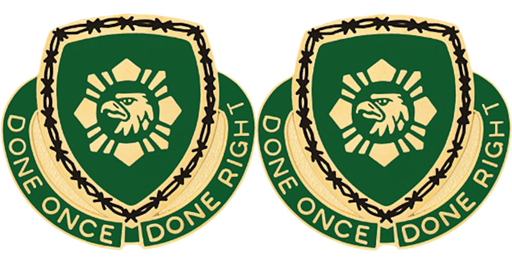 744th MP BATTALION Distinctive Unit Insignia - Pair - DONE ONCE DONE RIGHT