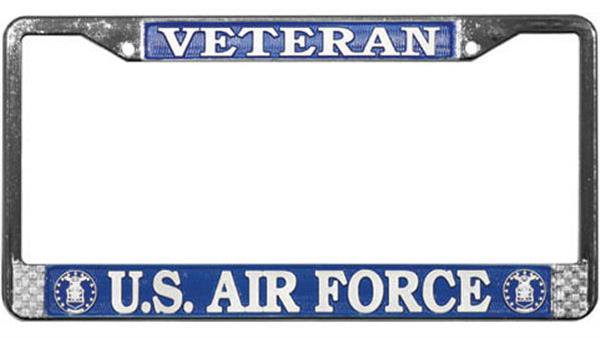 Veteran U.S. Air Force Metal License Plate Frame