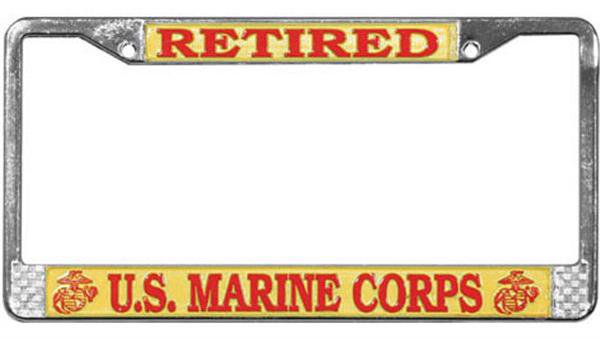 Retired - U.S. Marine Corps Metal License Plate Frame